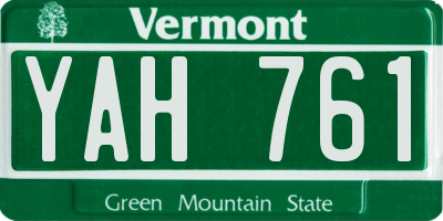 VT license plate YAH761