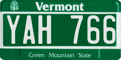 VT license plate YAH766