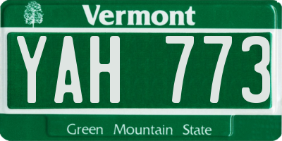 VT license plate YAH773