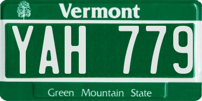 VT license plate YAH779