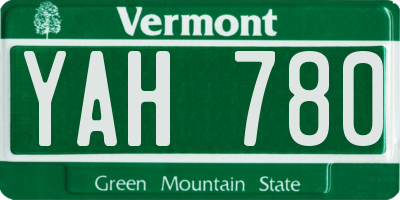 VT license plate YAH780