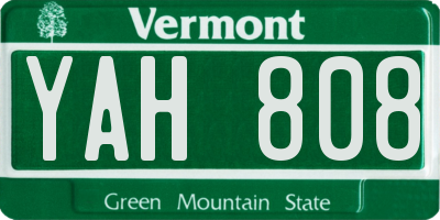 VT license plate YAH808