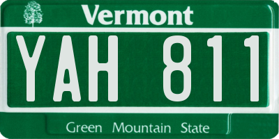 VT license plate YAH811