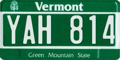 VT license plate YAH814