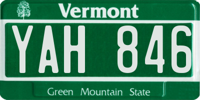 VT license plate YAH846