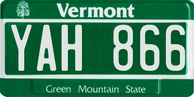 VT license plate YAH866