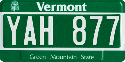 VT license plate YAH877