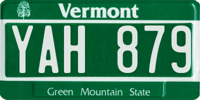 VT license plate YAH879