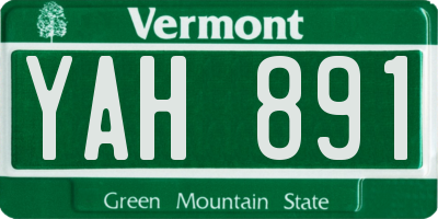VT license plate YAH891