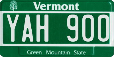 VT license plate YAH900
