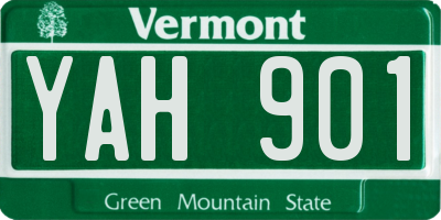 VT license plate YAH901