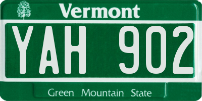 VT license plate YAH902
