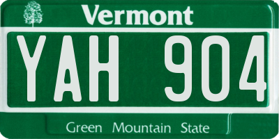 VT license plate YAH904