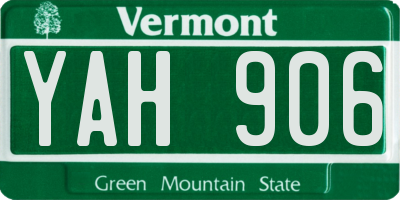 VT license plate YAH906