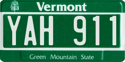 VT license plate YAH911