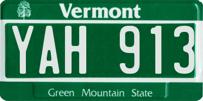 VT license plate YAH913