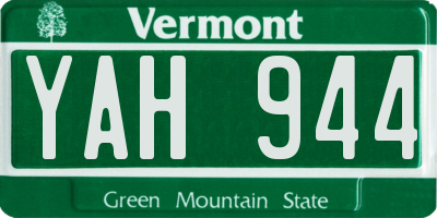 VT license plate YAH944
