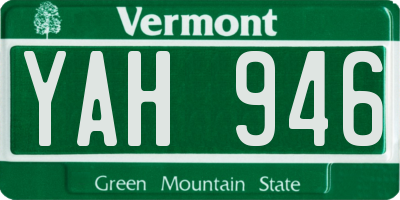 VT license plate YAH946