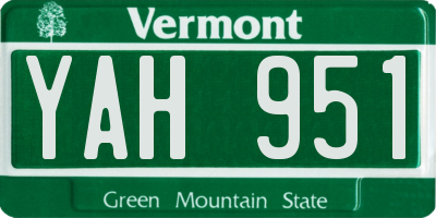 VT license plate YAH951