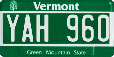 VT license plate YAH960