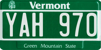 VT license plate YAH970