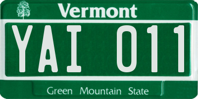 VT license plate YAI011