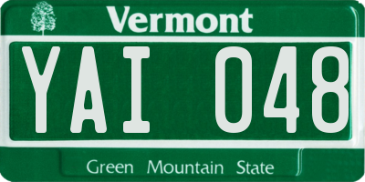 VT license plate YAI048