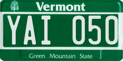 VT license plate YAI050