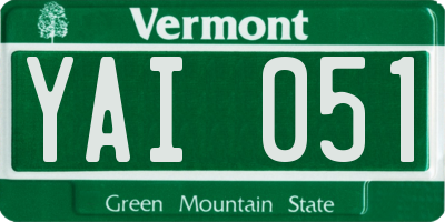 VT license plate YAI051