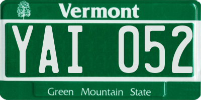 VT license plate YAI052