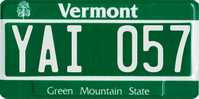 VT license plate YAI057