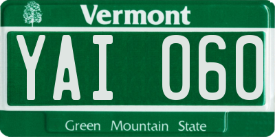 VT license plate YAI060