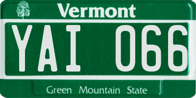 VT license plate YAI066
