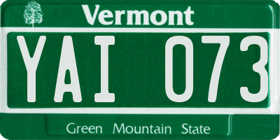VT license plate YAI073