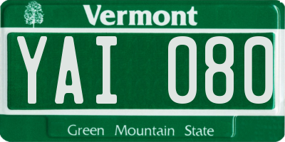 VT license plate YAI080