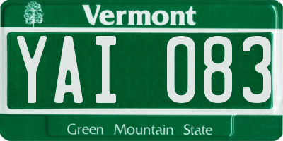 VT license plate YAI083