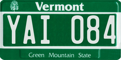 VT license plate YAI084
