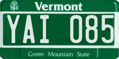 VT license plate YAI085