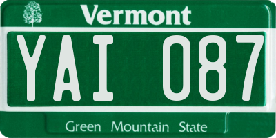 VT license plate YAI087