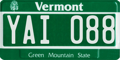 VT license plate YAI088