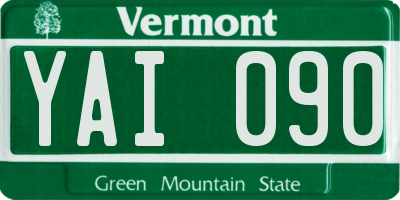 VT license plate YAI090