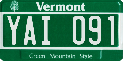 VT license plate YAI091
