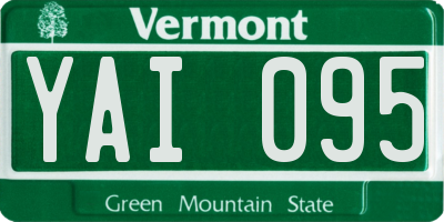 VT license plate YAI095