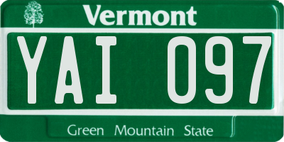VT license plate YAI097