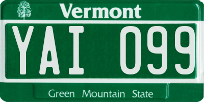 VT license plate YAI099
