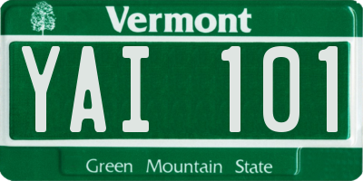 VT license plate YAI101