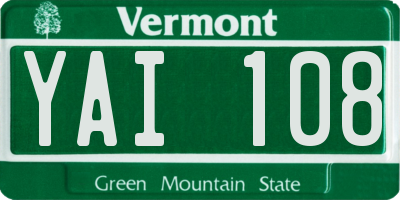 VT license plate YAI108