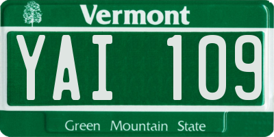 VT license plate YAI109