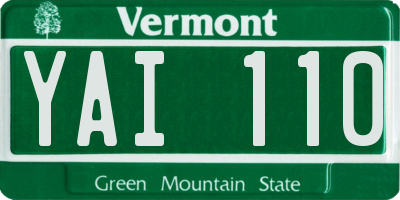VT license plate YAI110