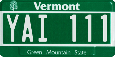 VT license plate YAI111